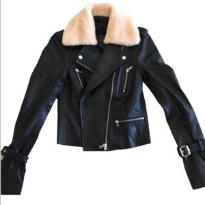 Paige Rhonda Leather Shearling Jacket